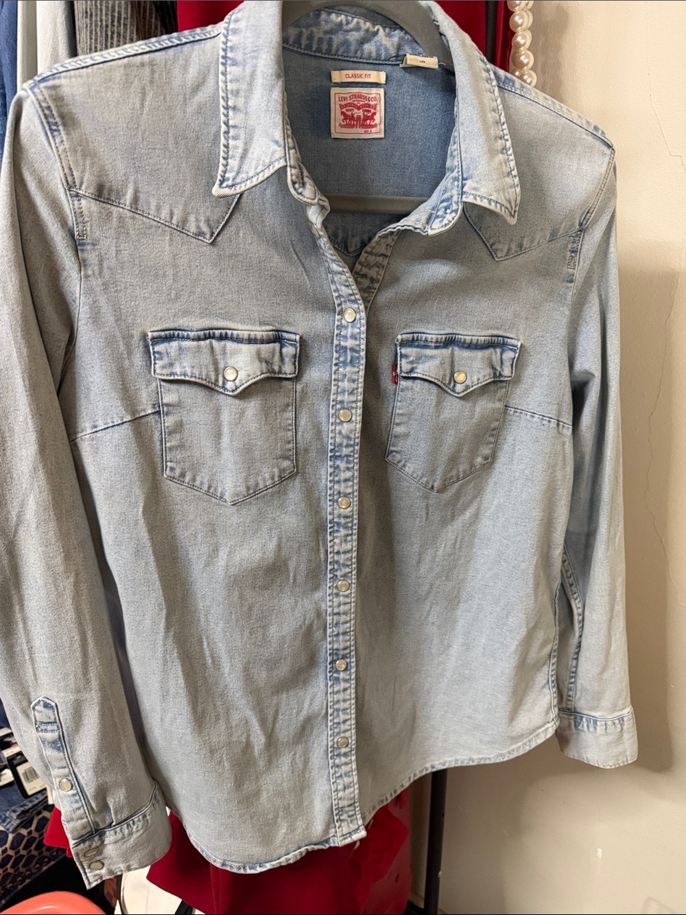 Levi's Light Blue Denim Western Shirt